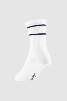 Track Crew Sock - White & Navy
